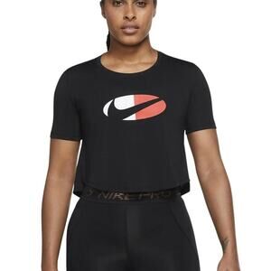 Nike Women's Dri-Fit Lightweight Cropped Athletic Tshirt Black Size Medium NWT